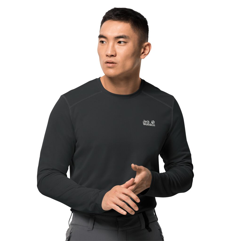 Jack Wolfskin SKY RANGE LONGSLEEVE Haut Homme Noir - DLIXNOG-54